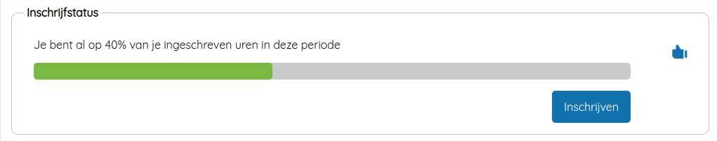 Inschrijfstatus voorbeeld