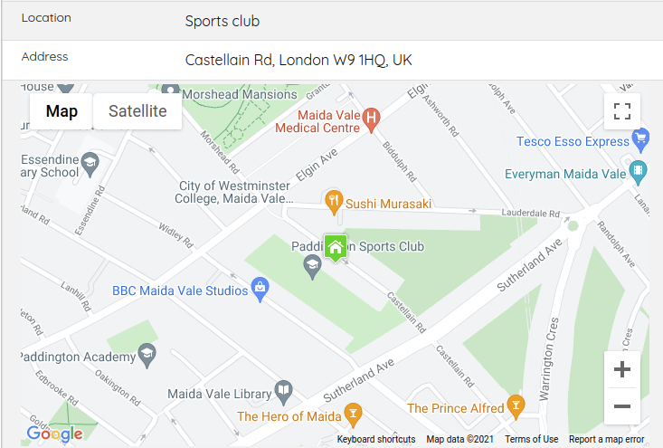 Example screenshot of a location.